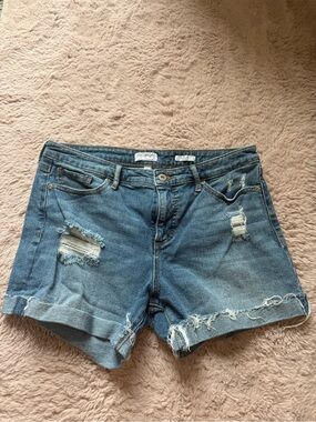 sofia by sofia vergara Distressed Denim Jean Shorts - Blue